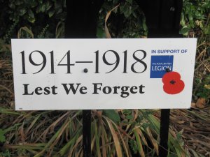 British Legion Sign - 1914 - 1918 Less we Forget