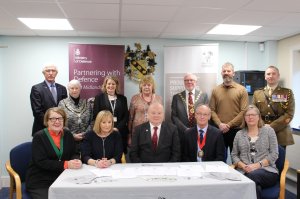 Signing of the Armed Forces Covenant by Councillor Joan Tassell (Chairman of Shepshed Town Council).